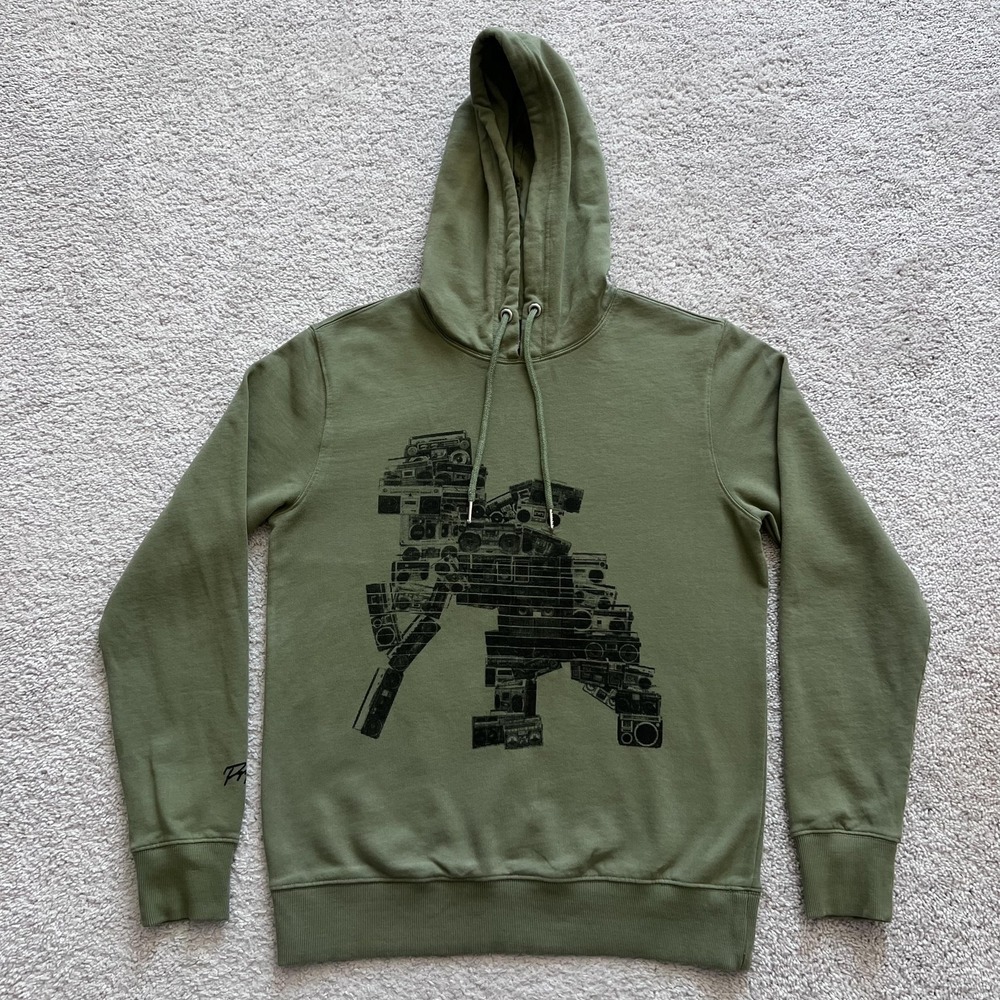 Prps Boombox Graphic Hoodie Mens Small Army Green Pullover Fleece Sweatshirt